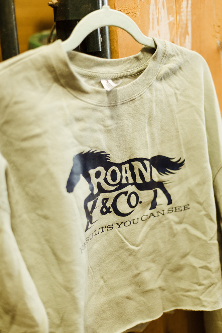 Mustang Mint Crop Crewneck
