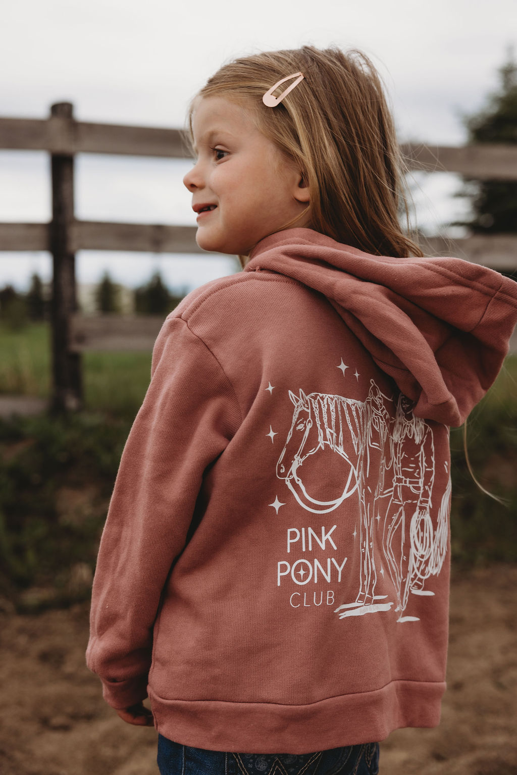 Pink Pony Mauve Toddler Hoodie