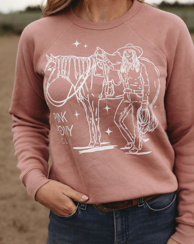 Pink Pony Mauve Youth Crewneck