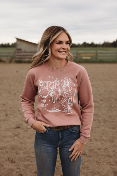 Pink Pony Mauve Youth Crewneck